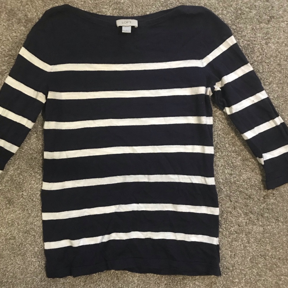 Blue and white stripped half sleeve shirt